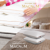 Kit com Pillow Top Magnum Pluma Airfiber + 2 Travesseiros Magnum